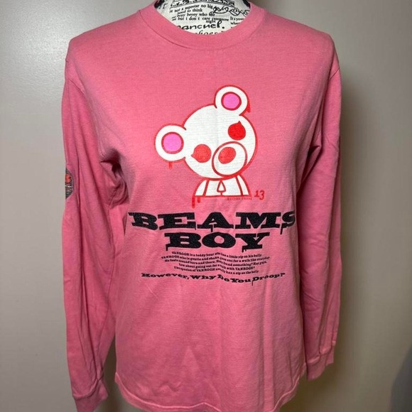 Tops - Beams Boy x Shingo Iguchi Vanrogh Pink Long Sleeve Shirt Vintage 2002 Archival